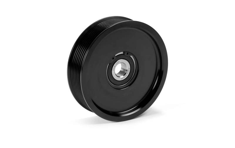 Fleece Performance 03-18 Dodge 2500/3500 Cummins Upper Fan Pulley Idler with Black Contrast Finish