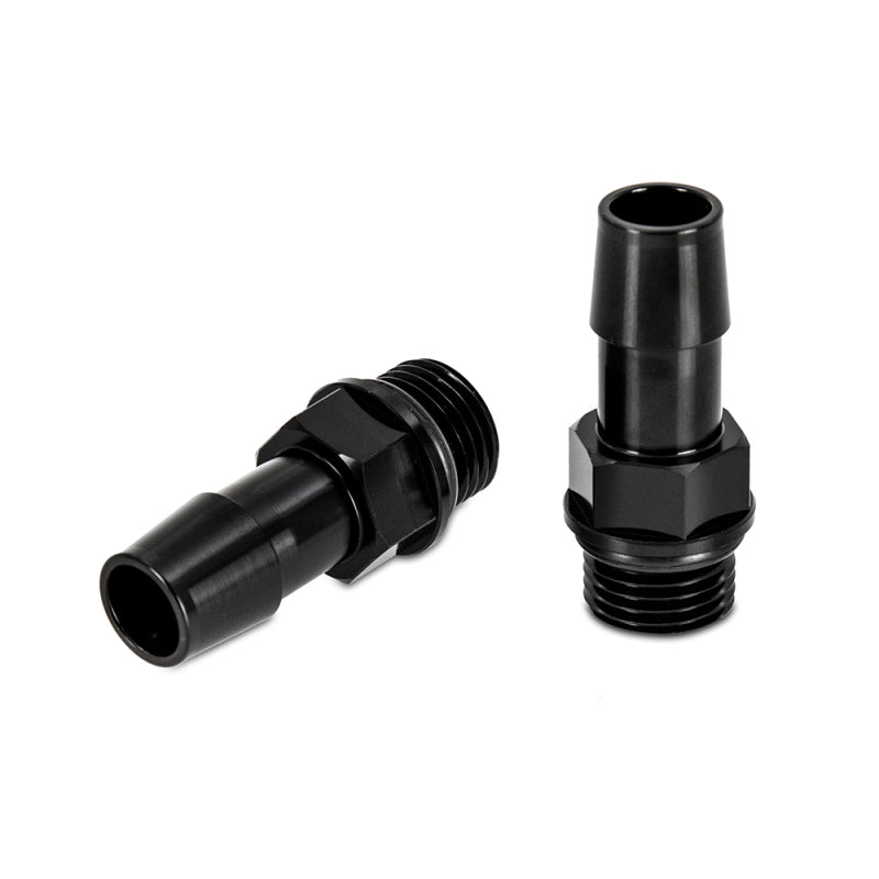 Mishimoto MMFT-M16-12BK Aluminum Fittings - 16x1.5 to 1/2-Inch Hose Barb Adapter (Pack of 2)