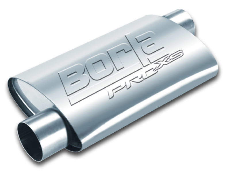 Borla Pro-XS 2-Inch Offset Inlet/Outlet Muffler with Reversible Design and High-Quality Stainless Steel
