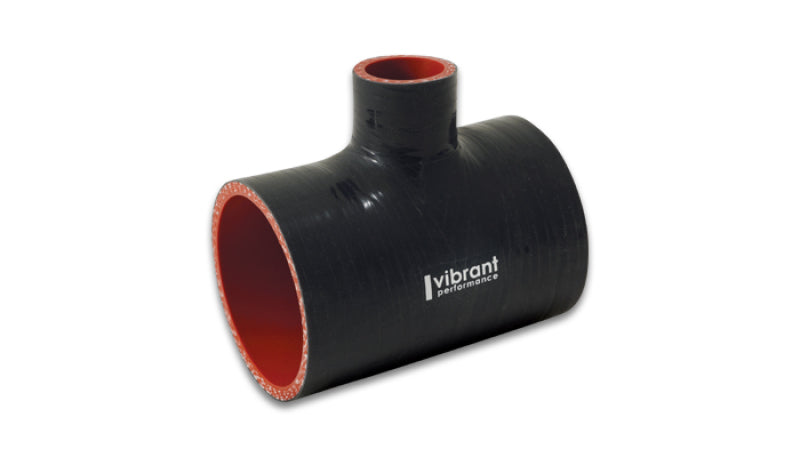 Vibrant Silicone T-Hose Coupler with 3-inch Hose ID and 1.5-inch Branch ID - Automotive Grade Reinforced Silicone for Coolant and Air Systems