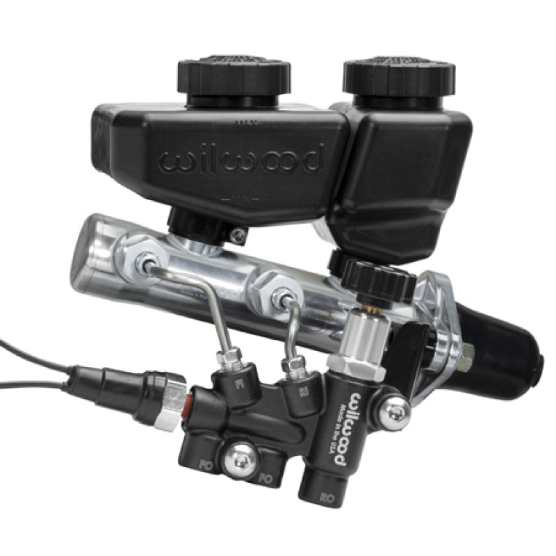 Wilwood Remote Tandem Master Cylinder Kit with Bracket and Valve - 1 Inch Bore, Black