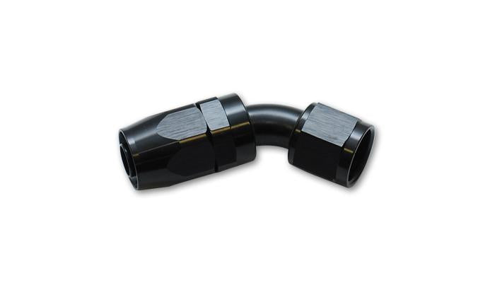 Vibrant -6AN 45 Degree Elbow Hose End Fitting with Black Hard Anodized Finish