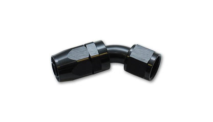 Vibrant -6AN 45 Degree Elbow Hose End Fitting with Black Hard Anodized Finish