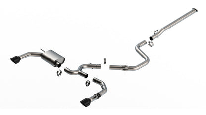 Borla ATAK Cat-Back Exhaust System for 2022-2023 Hyundai Elantra N 2.0L Turbo with Black Chrome Tips