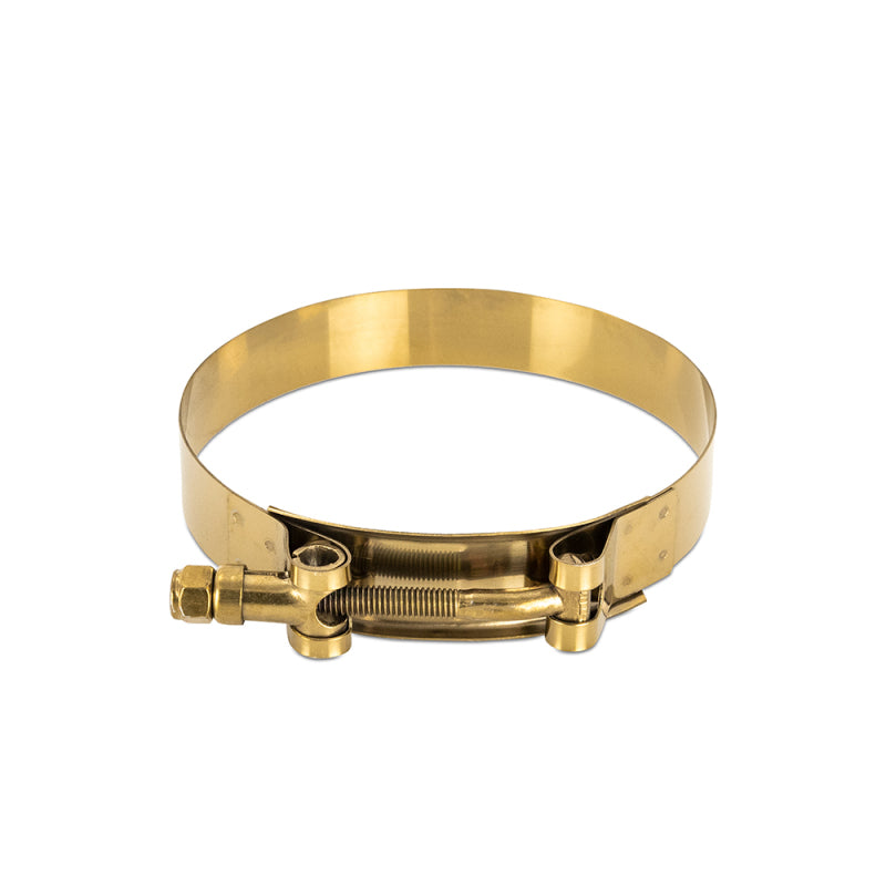 Mishimoto 3 Inch Stainless Steel T-Bolt Clamps - Gold for Automotive Hoses and Pipes