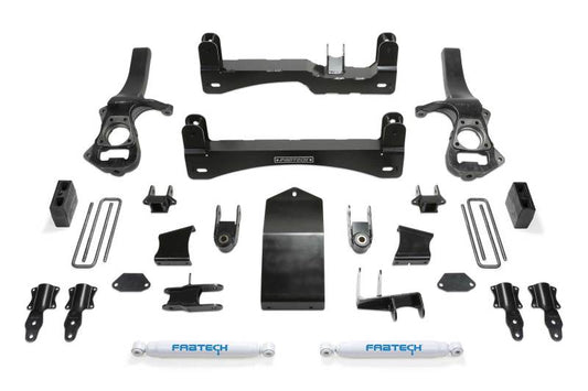 Fabtech K1132 6-Inch Basic Drop Bracket Lift System for Chevrolet Silverado 1500 and GMC Sierra 1500 (2019-2021)