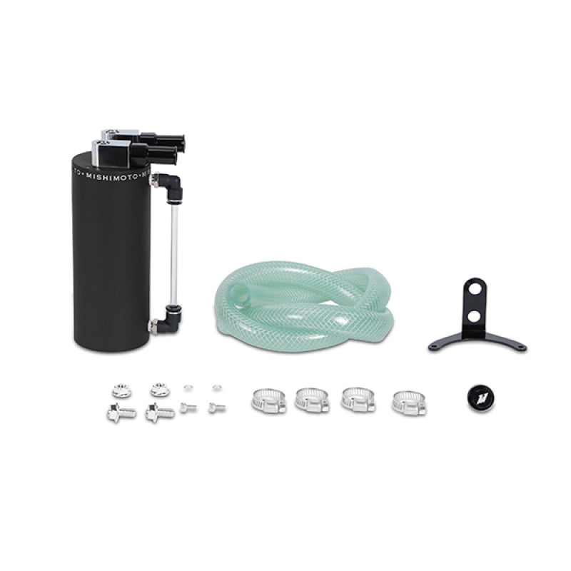 Mishimoto Small Aluminum Oil Catch Can - Wrinkle Black for Automotive Performance