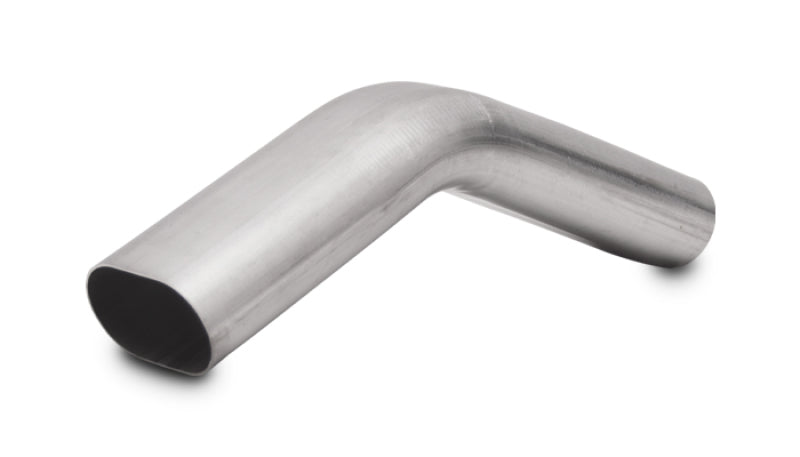 Vibrant 3 inch Oval T304 Stainless Steel 45 Degree Vertical Mandrel Bend with 6 Inch Legs
