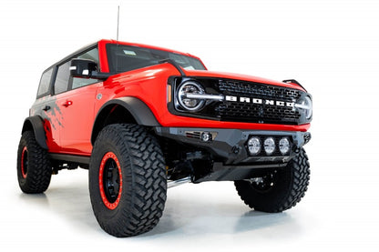Addictive Desert Designs 21-22 Ford Bronco Bomber Front Bumper with Rigid 360 Mounts and D-Rings in Hammer Black