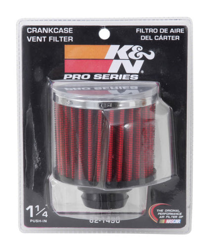 K&N Engineering 62-1490 Rubber Base Chrome Top Push-In Crankcase Vent Filter, 3 Inch OD x 2-1/2 Inch Height