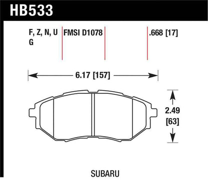 Hawk 2006-2007 Subaru B9 Tribeca Limited HPS 5.0 Front Brake Pads