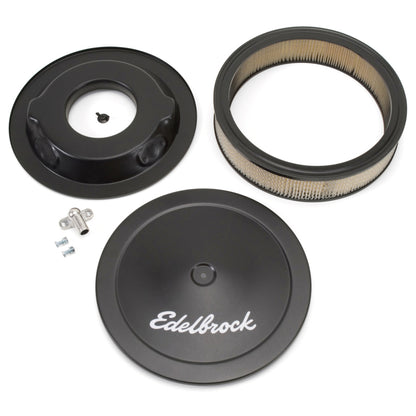 Edelbrock Part 1223 Pro-Flo Series 14-Inch Round Chrome Air Cleaner for Holley and Carter AFB Carburetors