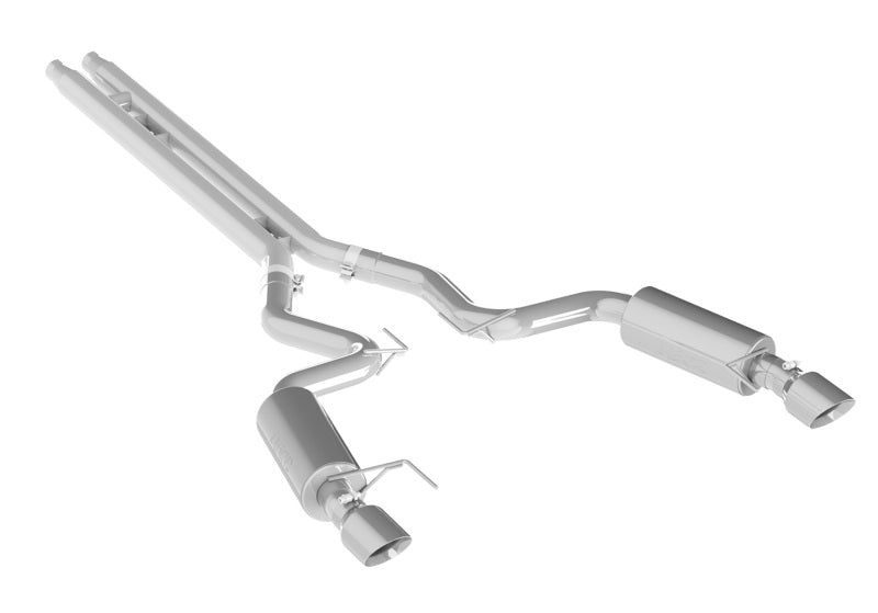 MBRP Armor Plus Series 15 Ford Mustang GT 5.0 Convertible T409 Stainless Steel 3-Inch Cat Back Exhaust System with Dual Split Rear Exit