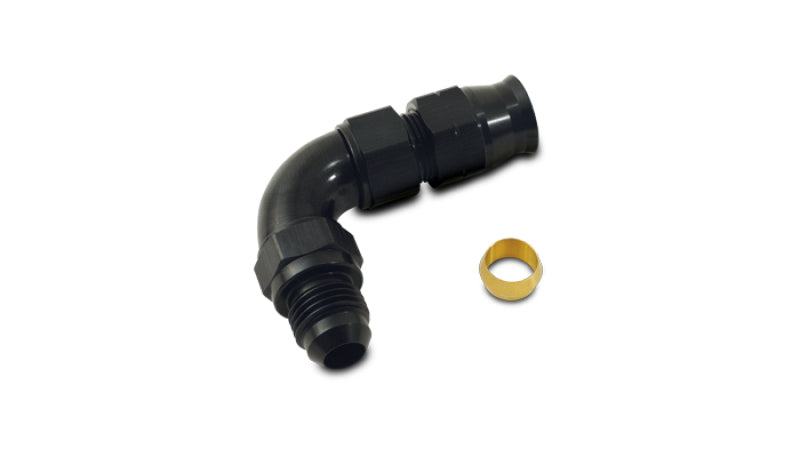 Vibrant 90 Degree 5/16 Inch Tube to Male -6AN Flare Adapter with Olive Inserts