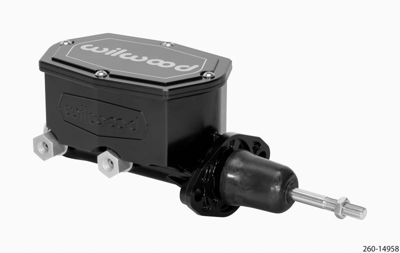Wilwood Compact Tandem Master Cylinder 15/16 inch Bore with Pushrod - Black (Part #260-14958-BK)