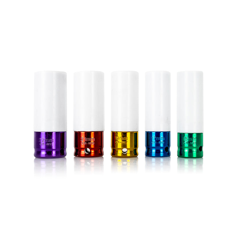 Mishimoto 1/2 Inch Wheel Nut Socket Set - 5 Piece Non-Marring Impact-Grade Chromoly Steel