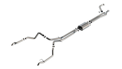Borla S-Type Cat-Back Exhaust System for Silverado 1500 ZR2 & Sierra 1500 AT4X 6.2L V8 — True Dual Design with Turn Down Tail Pipes