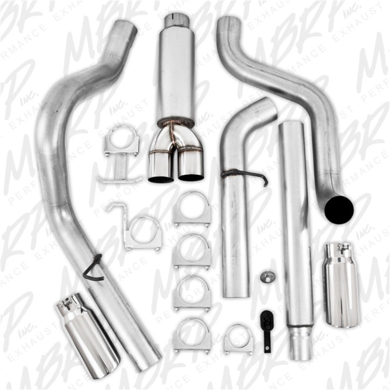 MBRP Armor Lite Series Cat Back Exhaust System for 1999-2004 Ford F-250/F-350 V-10 - Dual Split Side Exit, 4 Inch Diameter, Includes Tips and Hardware