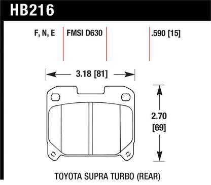 Hawk 93-98 Toyota Supra TT HPS Street Rear Brake Pads