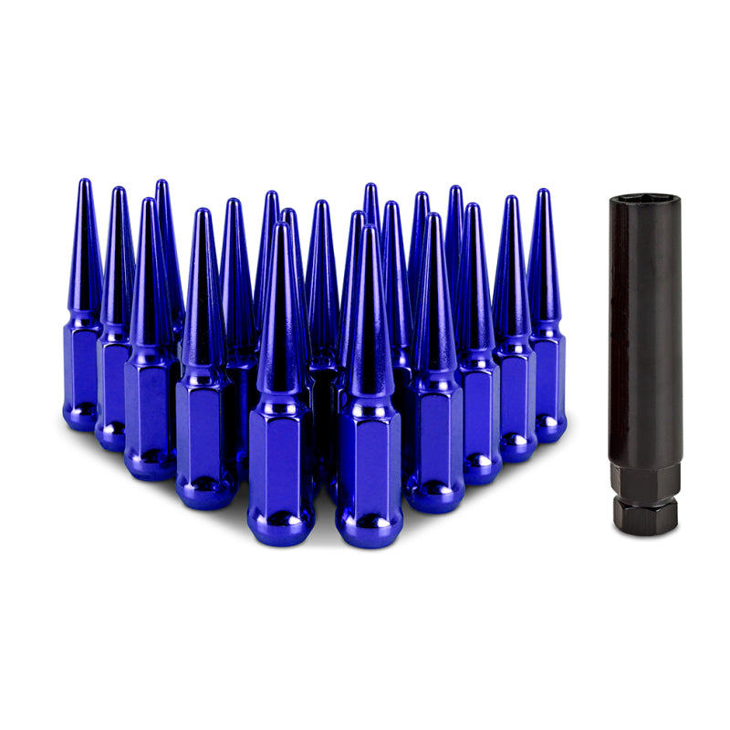 Mishimoto Steel Spiked Lug Nuts M12x1.5 – 20-Piece Blue Set for BMW Z3
