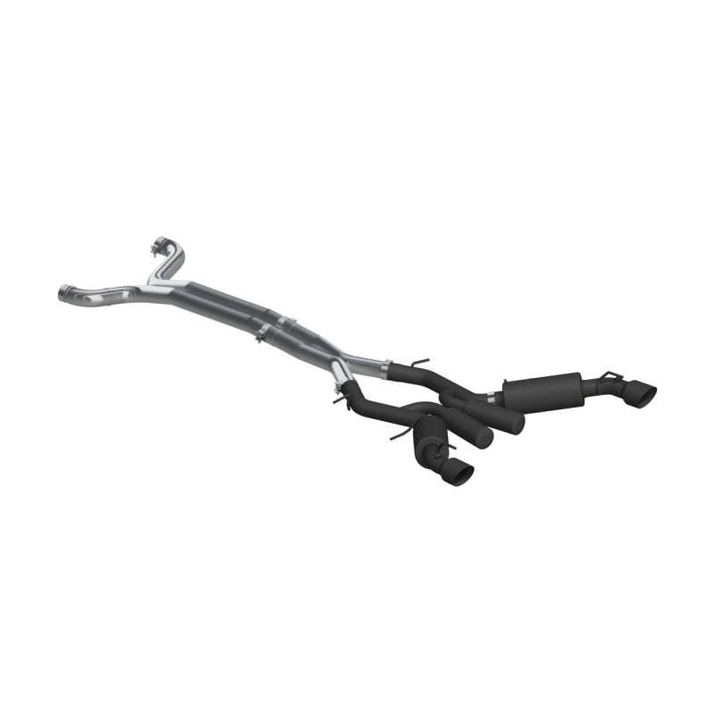 MBRP Armor BLK Series 16-24 Chevrolet Camaro SS Dual Cat Back Exhaust System with Black Tips