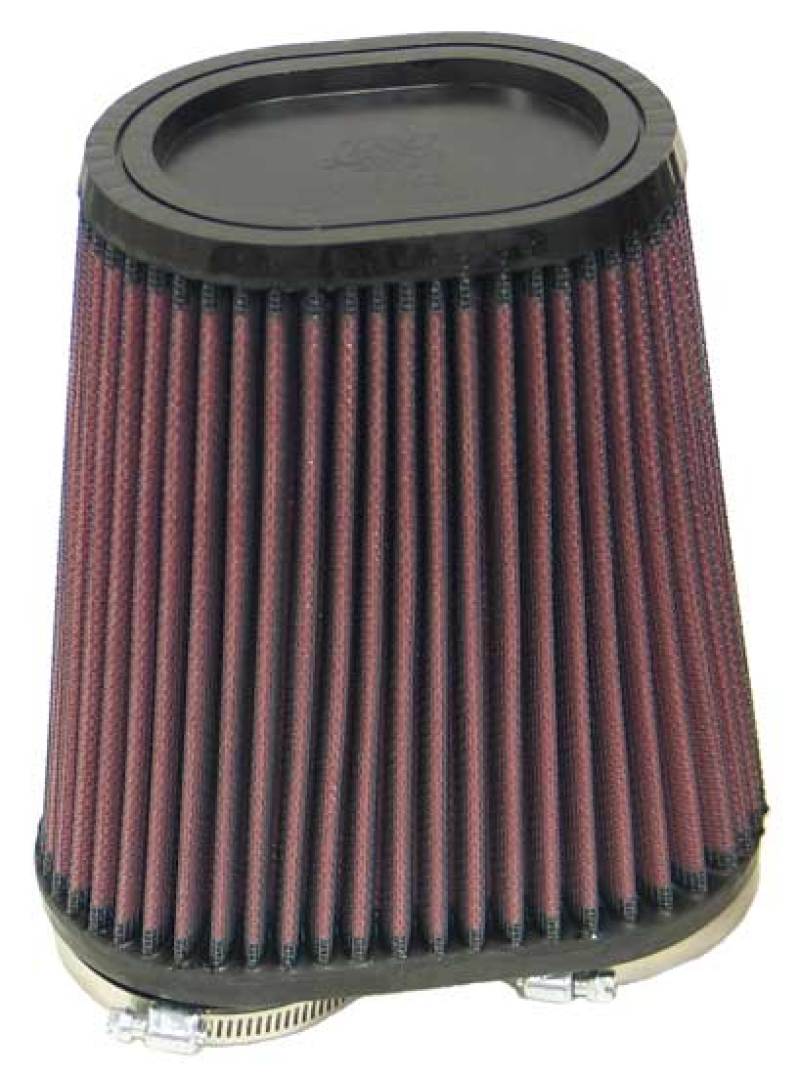 K&N Engineering Universal Rubber Air Filter Part RU-4710 – Oval Design with Dual Flanges for Versatile Equipment Fitment