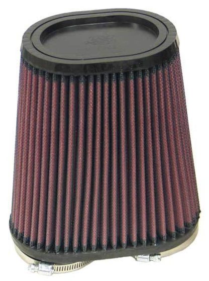 K&N Engineering Universal Rubber Air Filter Part RU-4710 – Oval Design with Dual Flanges for Versatile Equipment Fitment