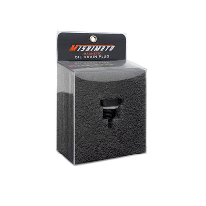 Mishimoto Magnetic Oil Drain Plug M12 x 1.25 Black - Durable Aluminum Construction with Neodymium Magnet for Engine Debris Capture