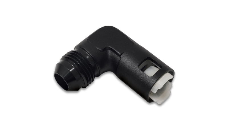 Vibrant 90 Degree Aluminum AN to Female Quick Connect -6AN - 0.3125 inch Hose Size