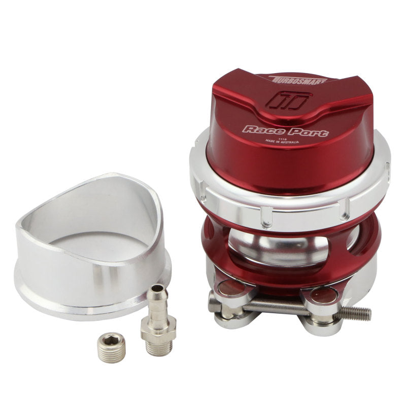 Turbosmart RacePort BOV - Red Gen V with 330 CFM Flow and Unique Collar Design