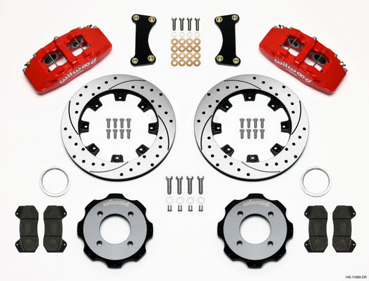 Wilwood Dynapro 6 Front Brake Hat Kit with 12.19-inch Drilled Rotors for 2011-2013 Ford Fiesta