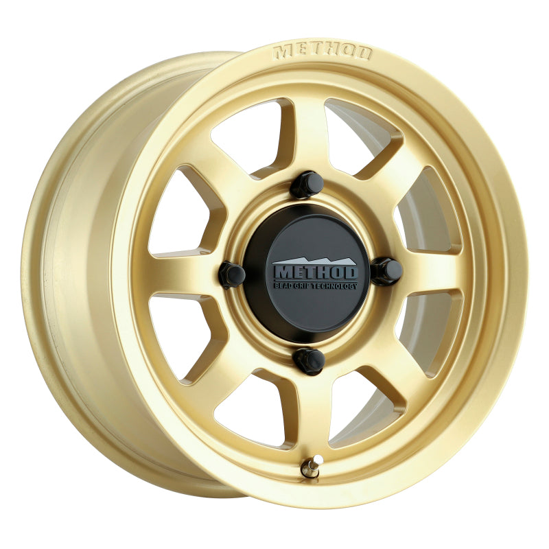 Method MR410 14x7 Gold Wheel with 4+3 Offset and 5x114.3 Bolt Pattern