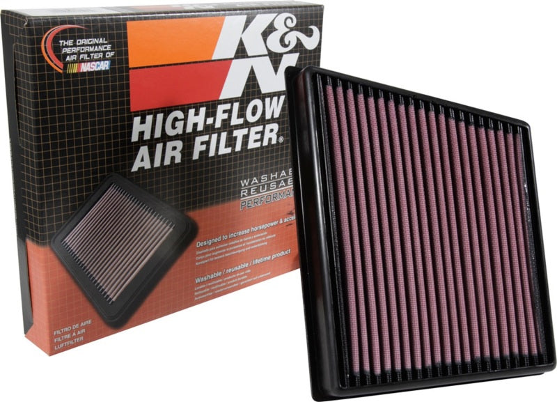 K&N Engineering High-Flow Replacement Air Filter for 2015-2017 Jaguar XF and F-Pace V6-3.0L