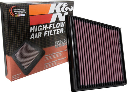 K&N Engineering High-Flow Replacement Air Filter for 2015-2017 Jaguar XF and F-Pace V6-3.0L
