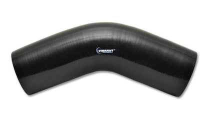 Vibrant 4 Ply Reinforced Silicone Elbow Connector - 2.5 inch I.D., 45 Degree Black Bend - High-Temperature Automotive Hose