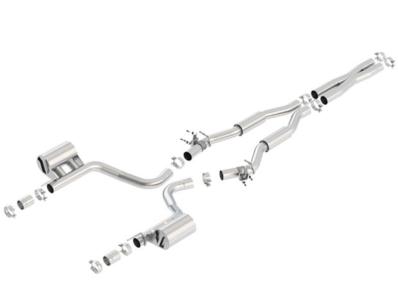 Borla S-Type Cat-Back Exhaust System for 2015-2022 Dodge Challenger Hellcat 6.2L V8 with MDS Valves