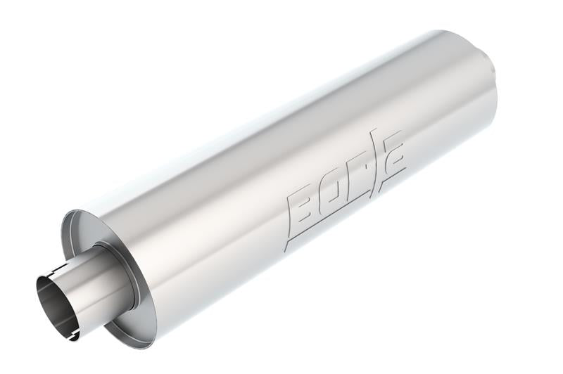 Borla Heavy Duty Truck Muffler - 3 inch Center-Inlet & Outlet, 24-inch Length, Notched Necks, Reversible Design