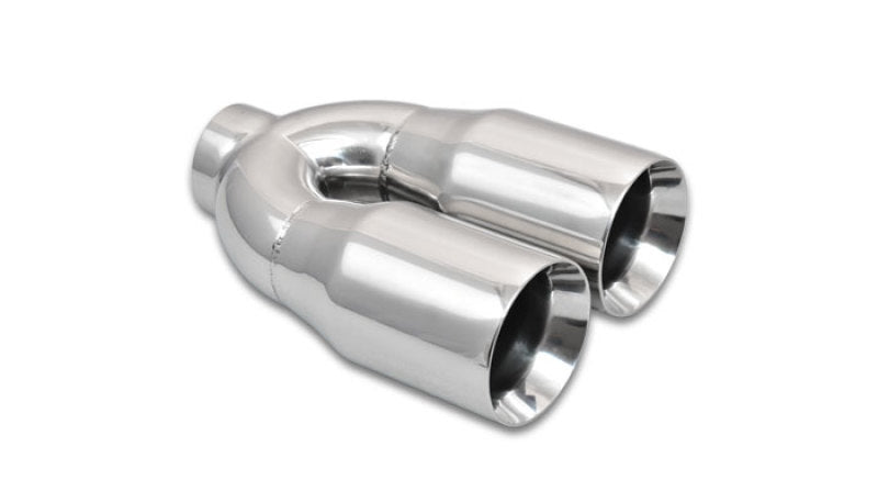 Vibrant 2.5-inch ID Dual 3.5-inch OD Round Stainless Steel Exhaust Tips (Double Wall, Straight Cut)