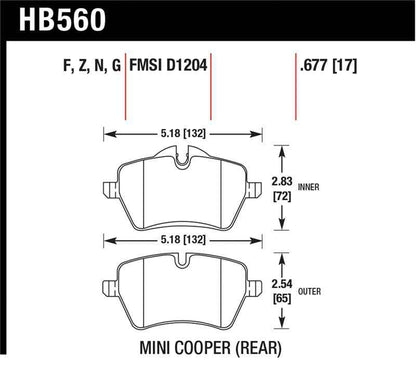 Hawk 06-15 Mini Cooper DTC-60 Race Front Brake Pads