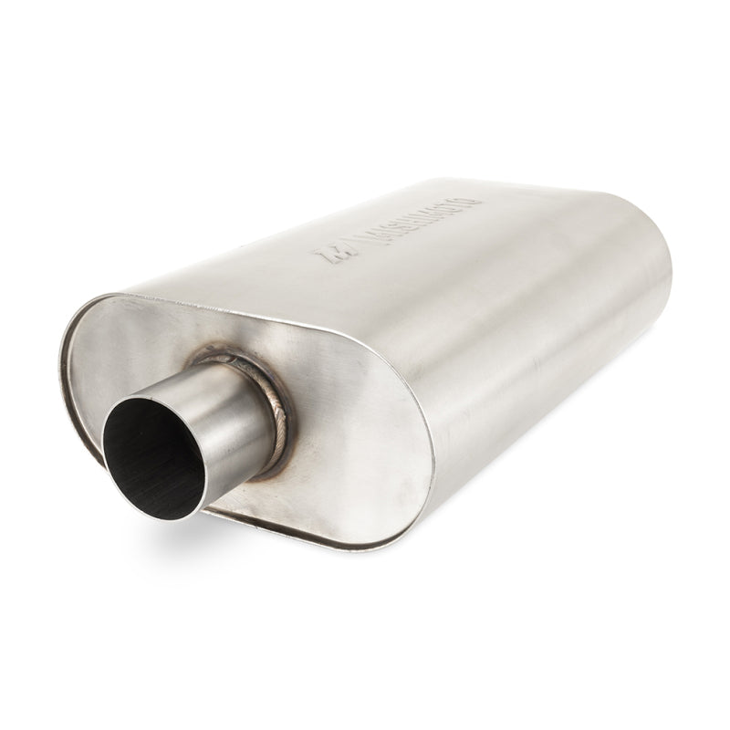 Mishimoto Universal Muffler with 2.5-Inch Center Inlet/Outlet - Brushed Stainless Steel