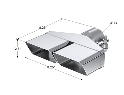 MBRP Universal Exhaust Tip 8 Inch x 2.5 Inch Rectangle T5118