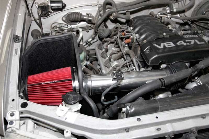 Spectre 05-07 Toyota Sequoia V8-4.7L F/I Air Intake Kit with Red Filter and Polished Aluminum Tubing