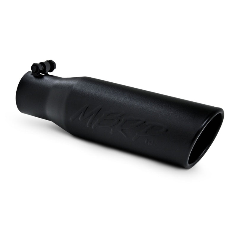 MBRP Universal Exhaust Tip 3 inch O.D. Angled Rolled End with Black Finish