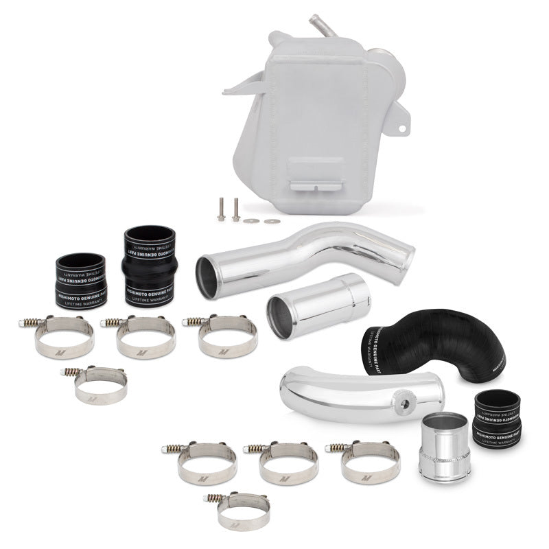 Mishimoto 2011-2016 Ford 6.7L Powerstroke Air-to-Water Intercooler Kit – Wrinkle Silver with Polished Pipes