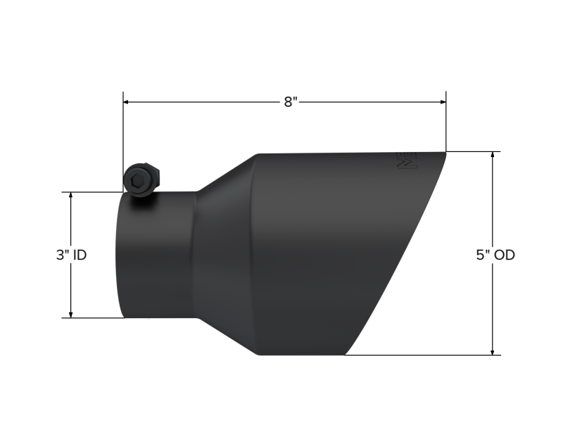 MBRP Universal 3-inch Black Coated Dual Wall Exhaust Tip (Part #T5187BLK)