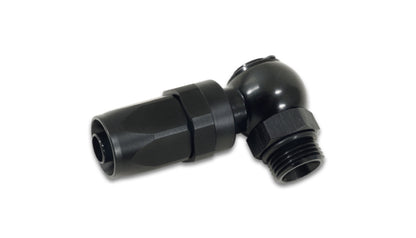 Vibrant Banjo to Rubber Hose End Assembly -10AN x -10AN Male | Aluminum, Black Anodized, Part 24430
