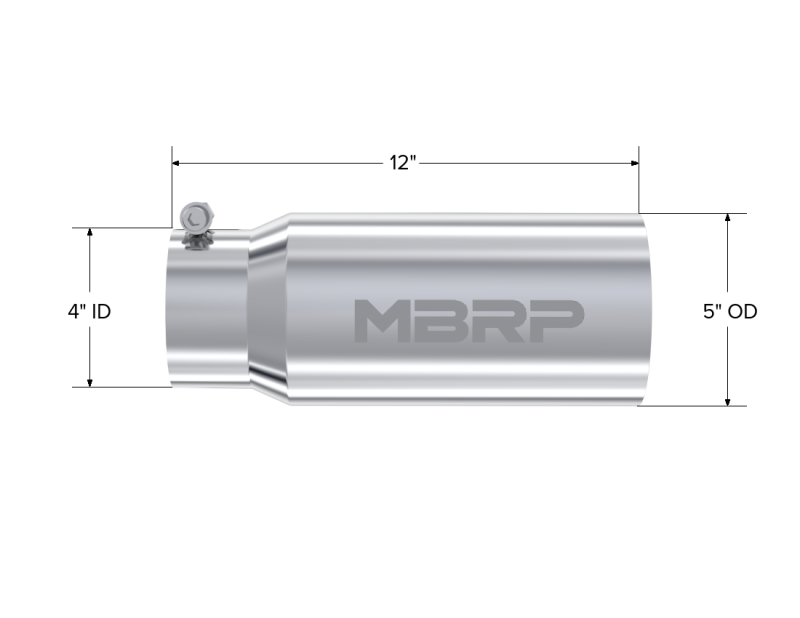 MBRP Universal Exhaust Tip 5 Inch Diameter Dual Wall Straight - Polished Stainless Steel