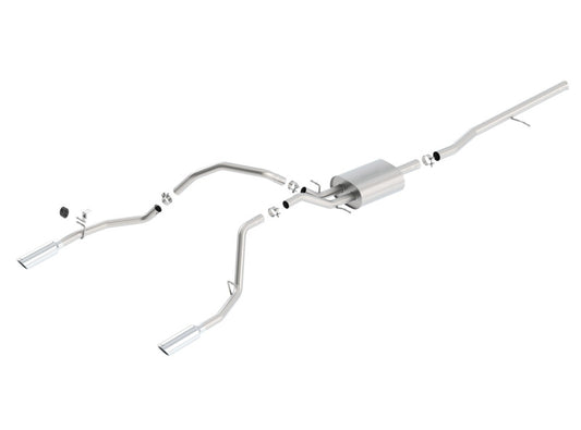 Borla S-Type Cat-Back Exhaust System for 2014-2018 Chevy Silverado 1500 & GMC Sierra 1500 - 5.3L V8, Dual 2.25-inch Outlets, 4-inch Tips