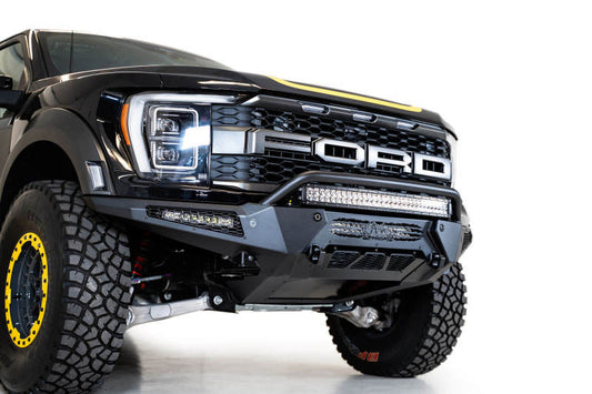 Addictive Desert Designs HoneyBadger Front Bumper with Top Hoop for Ford Raptor 2021-2023
