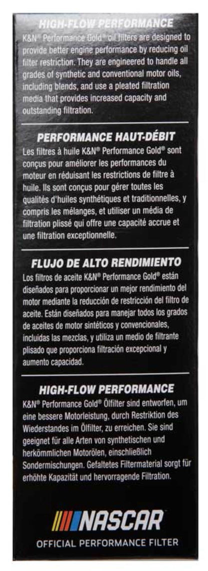 K&N Performance Oil Filter for 2014-2017 Dodge Durango and Jeep Grand Cherokee 3.6L, Part Number HP-7026